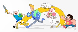 Adventure Time atualmente está sendo guia para toda uma geração de desenhos novos brilharem. (achei essa imagem no google, adoraria saber quem foi o artista e dar os devidos créditos, pois ela é fantástica. Mas eu não sei.)