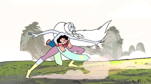 Durante a sua primeira aparição a prioridade máxima de Opal foi proteger Steven. 