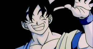 Goku, um morto tão feliz e sereno que nem seus amigos conseguem ficar completamente tristes.